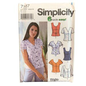 Simplicity 7167 Womens Sewing Pattern for Blouses Sizes 4-10 6 Styles
